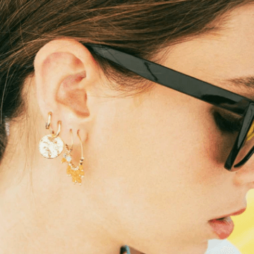 Boucles d'oreilles acier inoxydable femme tendance doré argent créaole pendante clous puce ear cuff  fantaisie pierre naturelle zag bijoux Orléans
