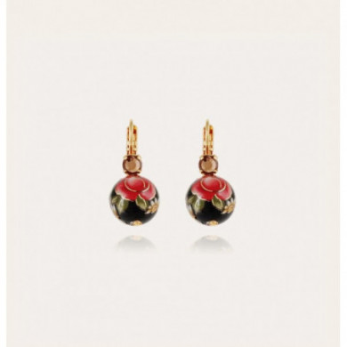 Boucles d’oreilles or Noir et Rouge GAS Bijoux Décalco mini