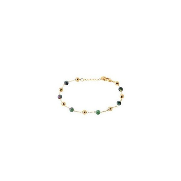 Bracelet plaqué or 18 carats rubis de zoisite vert Influences