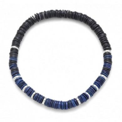 Bracelet coquillage homme noir et bleu marine Influences.