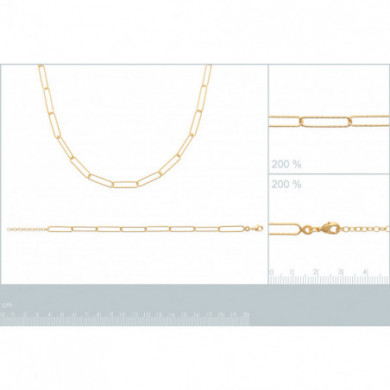 Bracelet plaqué or 18 carats mailles rectangles Influences