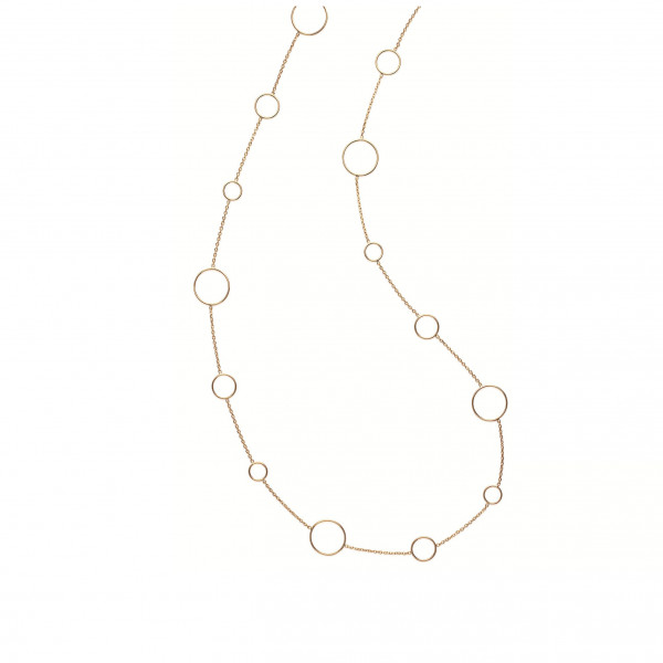 Sautoir plaqué or 18 carats chaîne et cercles Influences