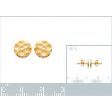 Boucles d’oreilles plaqué or 18 carats, puces ronde Influences
