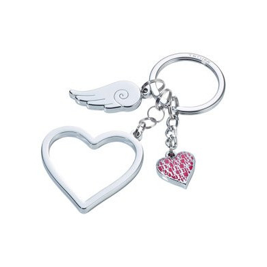 Porte-clés original femme coeur argent "Love is in the air"