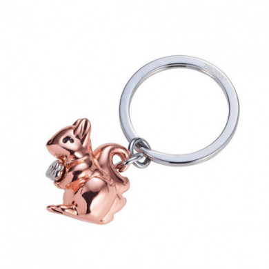 Porte-clés original femme écureuil rosé TROIKA