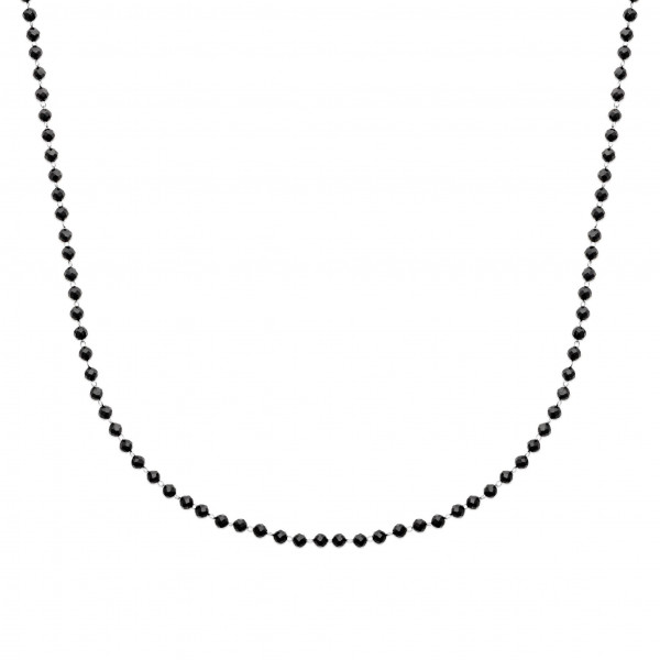 Collier Homme Perles Agate Noire Acier Inoxydable  Influences