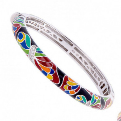 Bracelet jonc argent 925 multicolore Papillon UNA STORIA