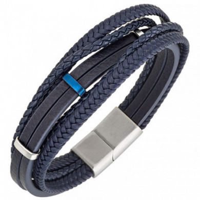 Bracelet homme cuir bleu marine ALL BLACKS