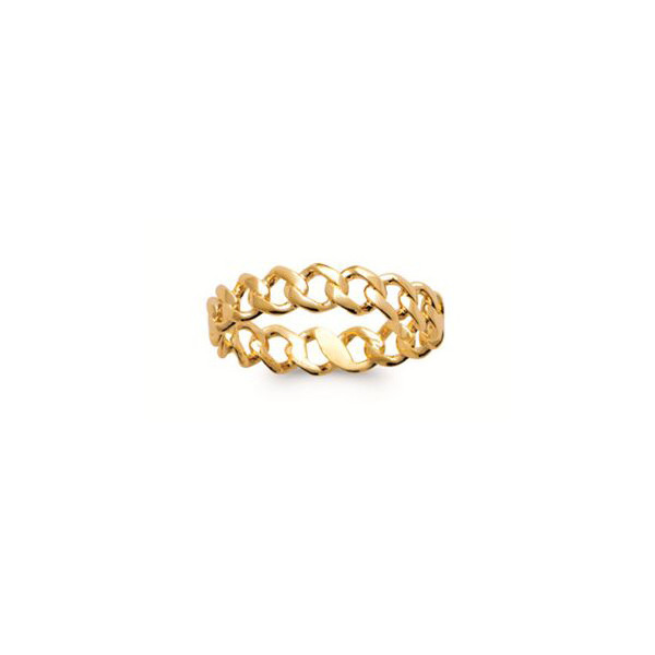 Bague femme or maille gourmette Influences