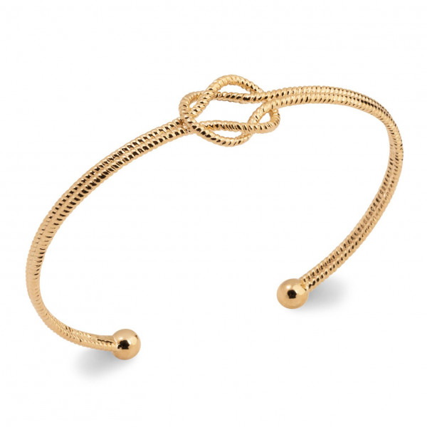 Bracelet plaqué or 18 carats jonc noeud marin Influences