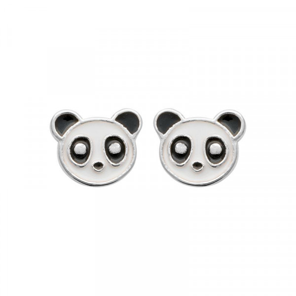Boucles d’oreilles argent 925 millièmes panda noir et blanc, Influences