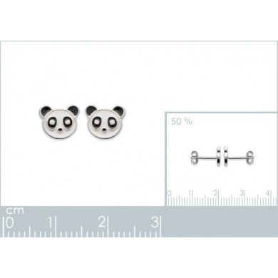 Boucles d’oreilles argent 925 millièmes panda noir et blanc, Influences