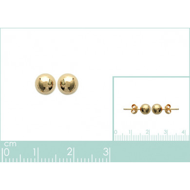 Boucles d’oreilles plaqué or 18 carats, puces forme boule Influences
