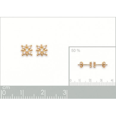 Boucles d'oreilles plaqué or 18 carats puces étoiles pierres blanches Influences