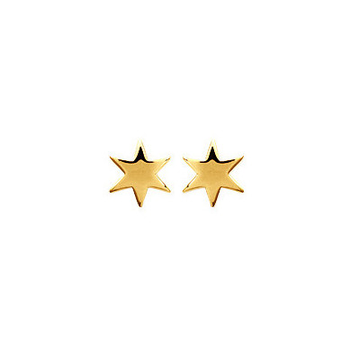 Boucles d’oreilles plaqué or 18 carats, puces étoile Influences