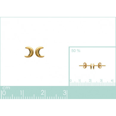 Boucles d’oreilles plaqué or 18 carats, puces demi lune Influences