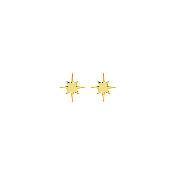 Boucles d’oreilles plaqué or 18 carats, puces étoile du nord Influences