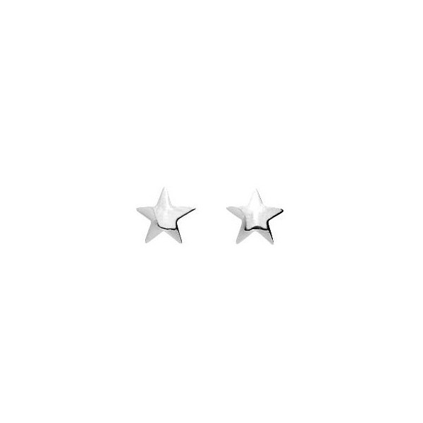 Boucles d'oreilles or 18 carat étoile à cinq branches