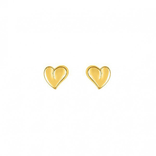 Boucles d'oreilles or 18 carats puces coeur