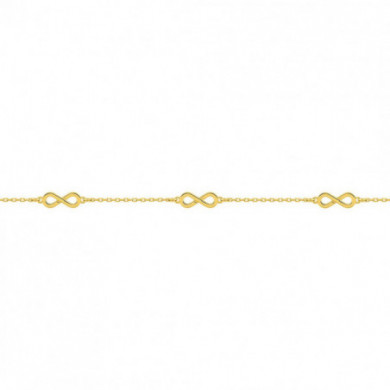 Bracelet or 18 carats infini cinq motifs
