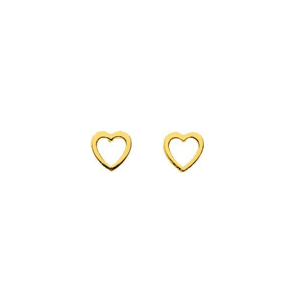 Boucles d'oreilles coeur or jaune 18 carats
