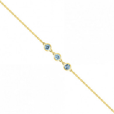 Bracelet femme or 18 carats pierres fines bleues