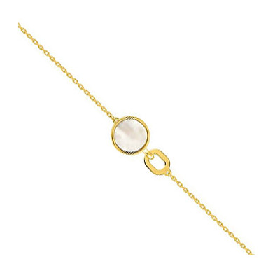Collier or 18 carats nacre blanche