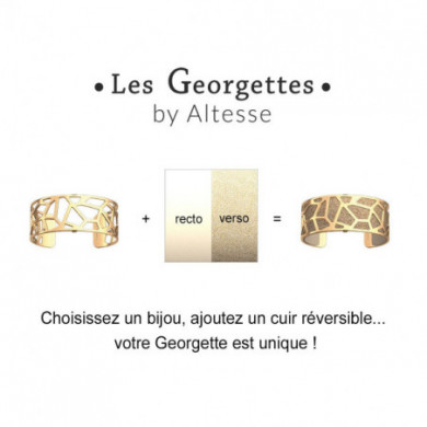Cuir GEORGETTES bracelets manchettes Vigne et Beige irisé