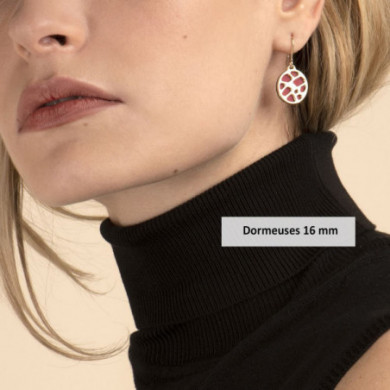 Boucles d’oreilles GEORGETTES or pendantes Rose Des Sables 16mm