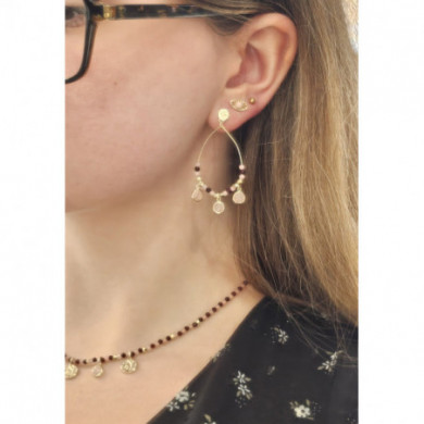 Boucles d’oreilles femme, boucles d’oreilles or et pierre, perles naturelles  Eivissa LES CADETTES