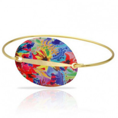 Bracelet jonc or femme multicolore RAS® Bijoux Botanico