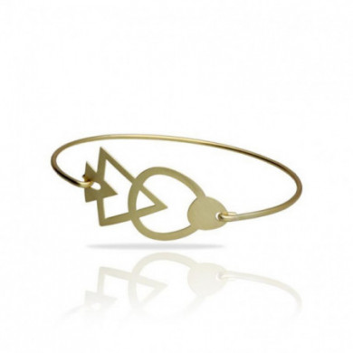 Bracelet or femme graphique triangle ovale Bau RAS® Bijoux