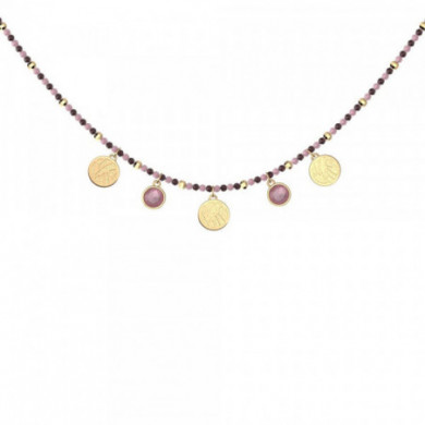 Collier femme, collier or et pierres, perles naturelles Eivissa LES CADETTES