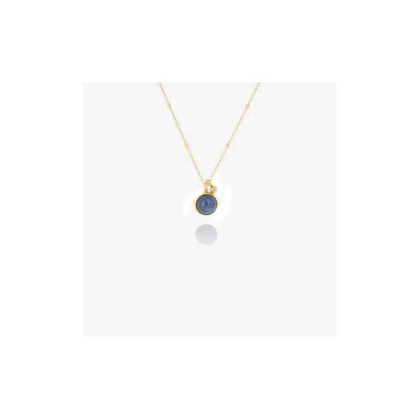 Collier acier doré lapis lazuli ZAG finni