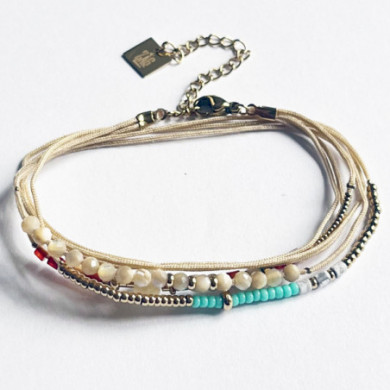 Bracelet en acier inoxydable pierres turquoise ZAG