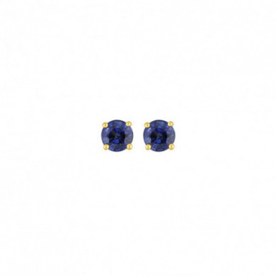 Boucles d'oreilles or 18 carats saphir bleu