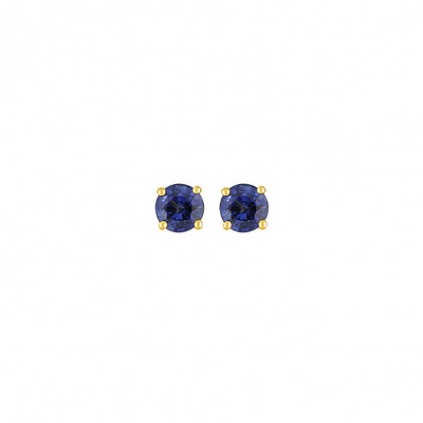 Boucles d'oreilles or 18 carats saphir bleu