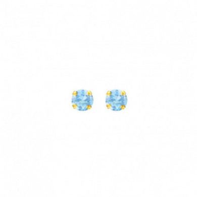 Boucles d'oreilles or 18 carats pierre bleue véritable