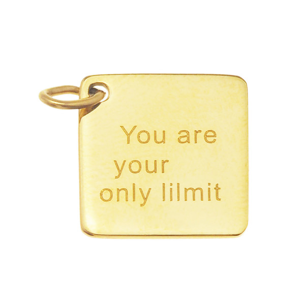 Pendentif ZAG doré plaque gravée 'You are your only limit'