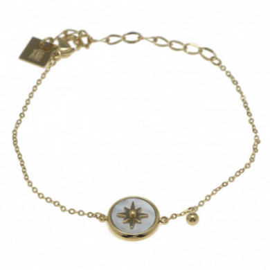 Bracelet acier doré nacre étoile du Nord ZAG bijoux Sun