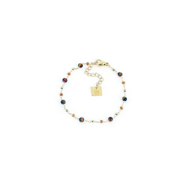 Bracelet femme Or en Acier Inoxydable mini perles Oeil de tigre "Louane" - ZAG Bijoux