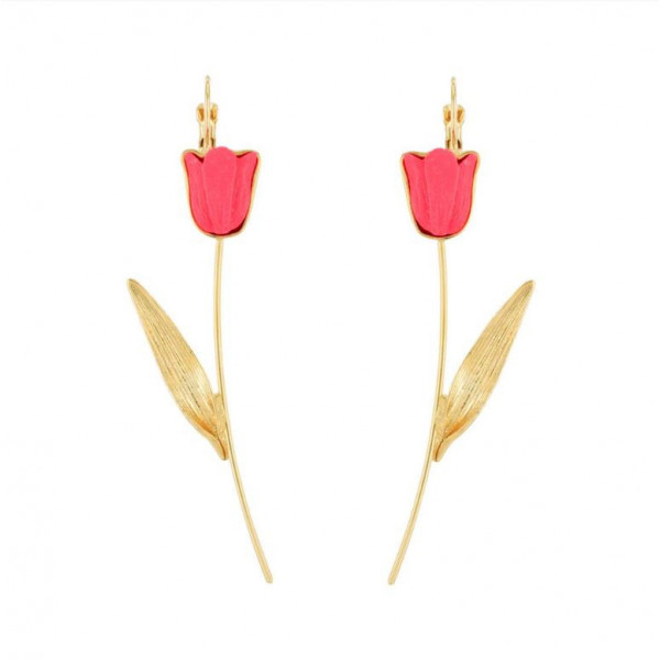 Boucles d’oreilles femme or Tulipe rose FanFan TARATATA Bijoux
