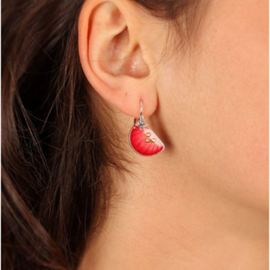 Boucles d’oreilles femme argent rouge, coeur d'Artichaut TARATATA