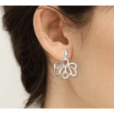 Boucles d'oreilles femme boucles d'oreilles argent GEORGETTES Flora 25mm