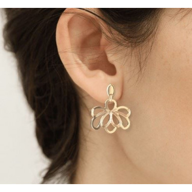 Boucles d'oreilles femme, boucles d'oreilles or GEORGETTES Flora 25mm