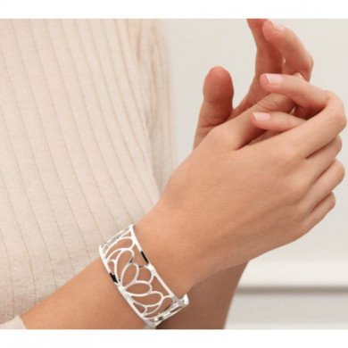 Bracelet femme, bracelet argent, manchette GEORGETTES Flora 25mm