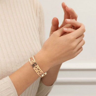 Bracelet femme, bracelet or, manchette GEORGETTES Dahlia 14mm