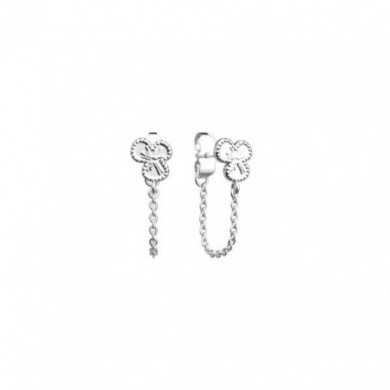 Boucles d’oreilles argent LES CADETTES Trèfle chaîne
