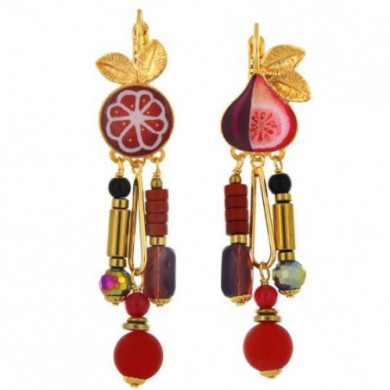 Boucles d’oreilles femme or multicolore Grenat TARATATA Bijoux