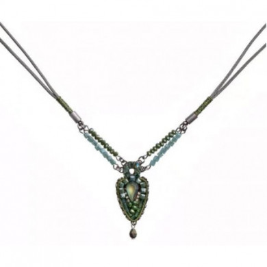 Collier argent multicolore vert et bleu AYALABAR Alitza